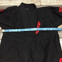 Elite Sports Gi BJJ Ju Jitsu MMA Size C1 Youth Black Red Top Only