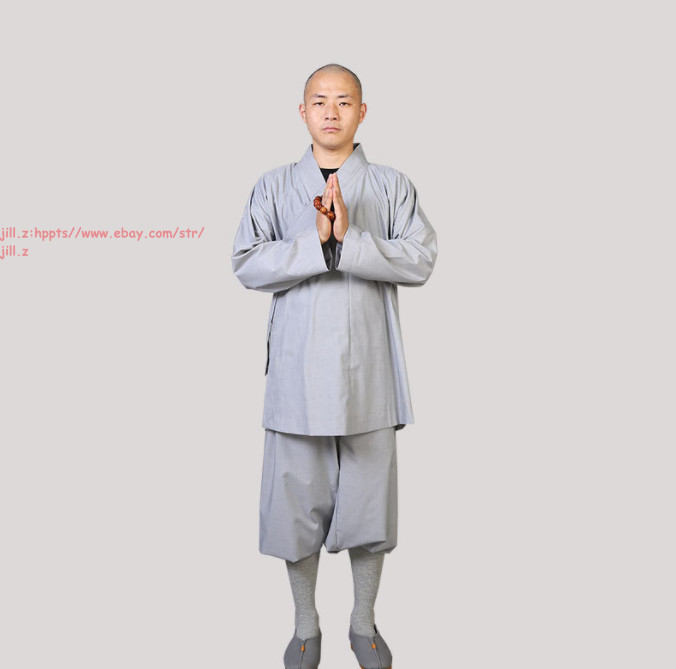 Women Men Buddhist Robes Shaolin Monk Kung fu Suit Meditation Cotton Uniforms