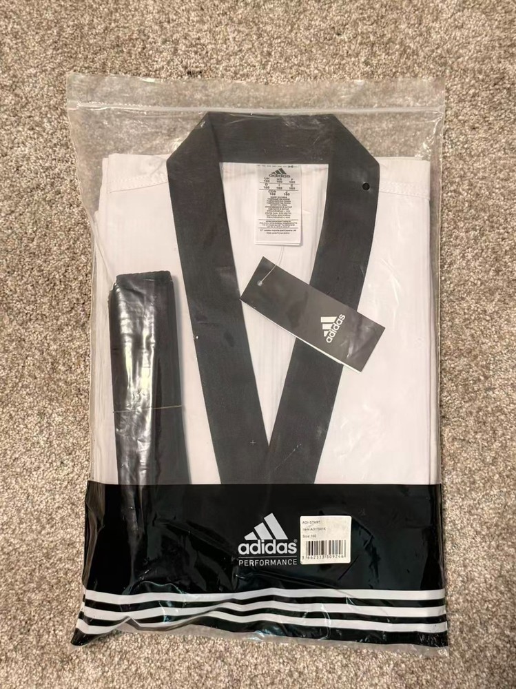 adidas adi-Start ADITS01US Taekwondo White Uniform with Assorted V-Necks 160