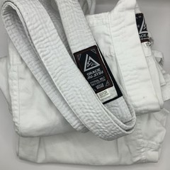 Gracie Jiu-Jitsu Classic Gi Size 00/120 (kids4-7)White BJJ MMA Kimono With Belt