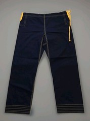 Habrok BJJ Gi Pants Navy Yellow Jiu Jitsu Training MMA Adult F1 Female Petite