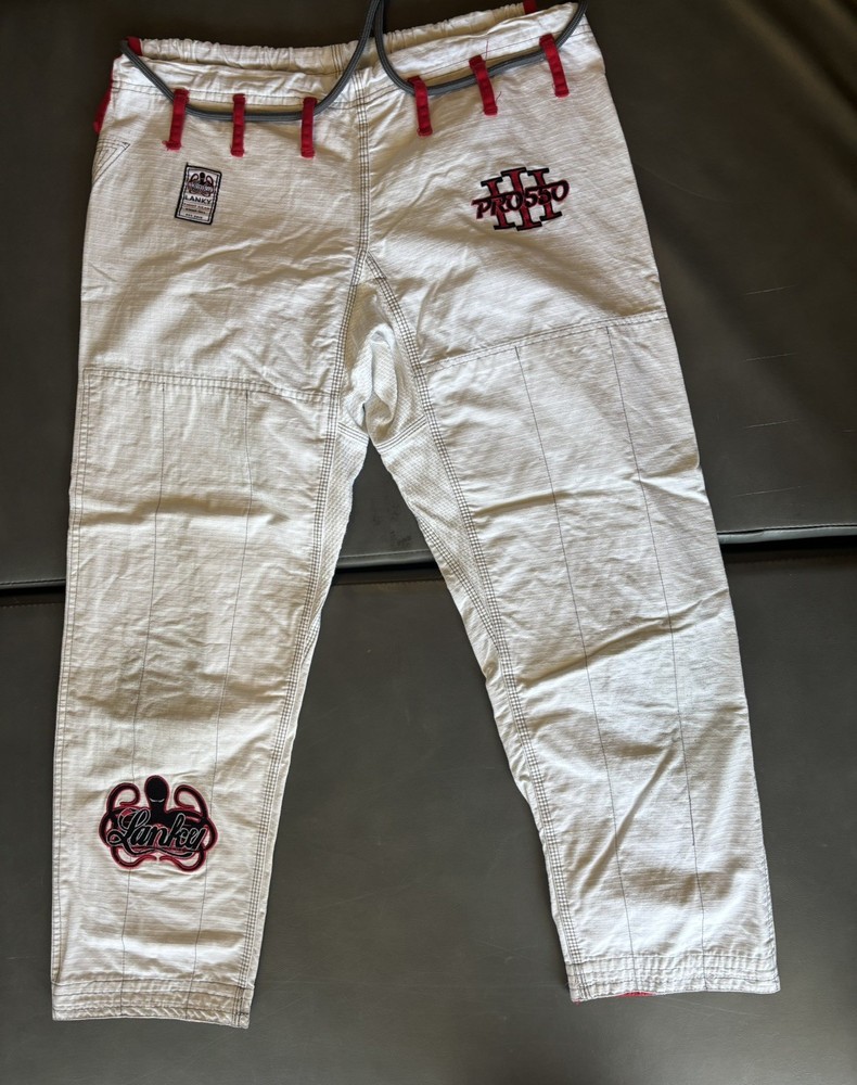 Lanky Fight Gear Pro 550 V3 Gi Pants White Size A2L Jiu Jitsu