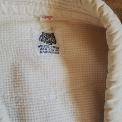 Vintage White Tiger Judo Gi Jacket Heavy Cotton Textured Rice Weave Korea