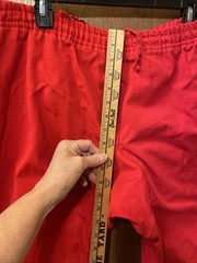 Martial Arts Pants Red Sz4/180 Gi Elastic/String Wst Crotch Gusset, Heavy Weight
