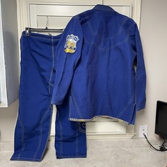 BJJ Brazilian Jiu Jitsu Kimono Set Gi Mens Medium A4 Blue Uniform GR1PS Cali 99