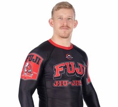 Fuji Bull Dog MMA BJJ Jiu Jitsu LongSleeve Long Sleeve LS Rashguard – Black Red