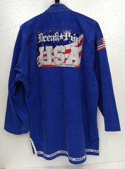 Breakpoint Gi Coat Jacket Adult A3 Blue BJJ Cotton Brazilian Jiu-Jitsu Team USA