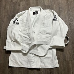 Gracie Jiu-Jitsu Gi Size A3 3/160 White Pearl Weave Cotton BJJ Jacket Belt