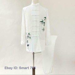 Women Men Tang Kung Fu Suit Outfits Silk Martial Arts Uniform Yoga Tai Chi Sets