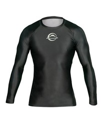 Fuji Sports Baseline IBJJF Ranked BJJ Jiu Jitsu Long Sleeve LS Rashguard – Black
