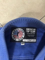 American Top Team Century BJJ Jiu Jitsu Gi Kimono Set Mens M A1 Blue 100% Cotton