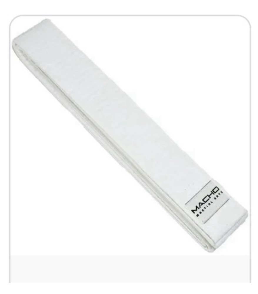 Macho 1 1/2” White Belt Size 5