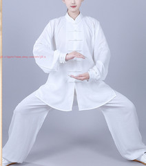 Unisex Tai Chi Kung Fu Suit Linen Cotton Morning Exercise martial arts Uniforms