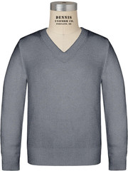 Divine Savior Academy V-neck Pullover Gray 100% Acrylic Low Pill School Sweater