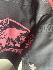 Fuji Sekai BJJ Gi Jacket Black Pink Trim Women’s W1 Lightweight Jiu Jitsu