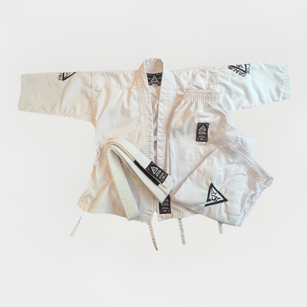 Gracie Jiu-Jitsu Official Gi 100% Cotton BJJ Set Youth Size 000/110 Unisex
