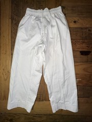 Martial Arts Karate Uniform Cotton Poly White with White Belt Unused Size 0/140