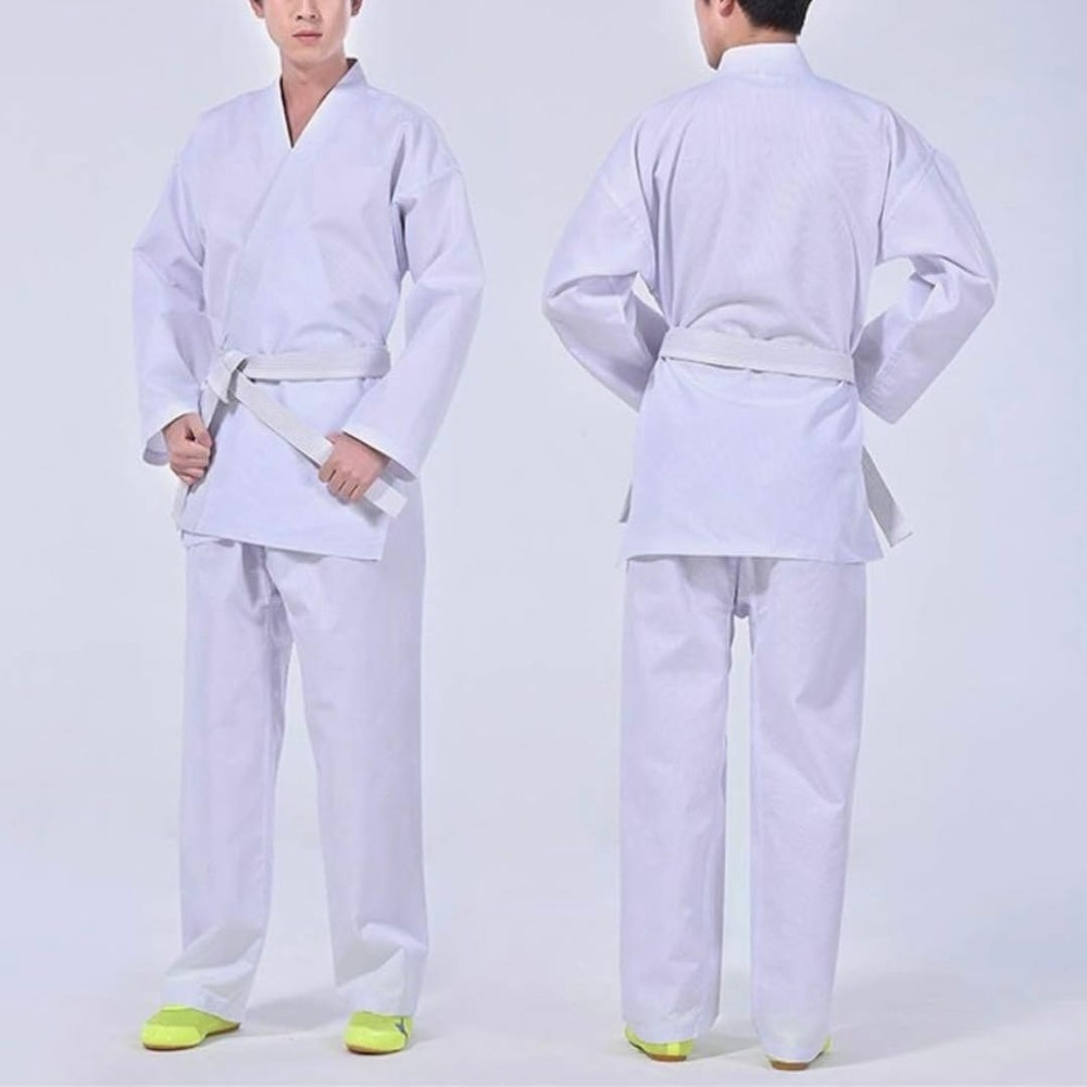 Karate/Judo Uniform With Belt, Fully Cotton, For Practice/Classes, Relaxed Fit,