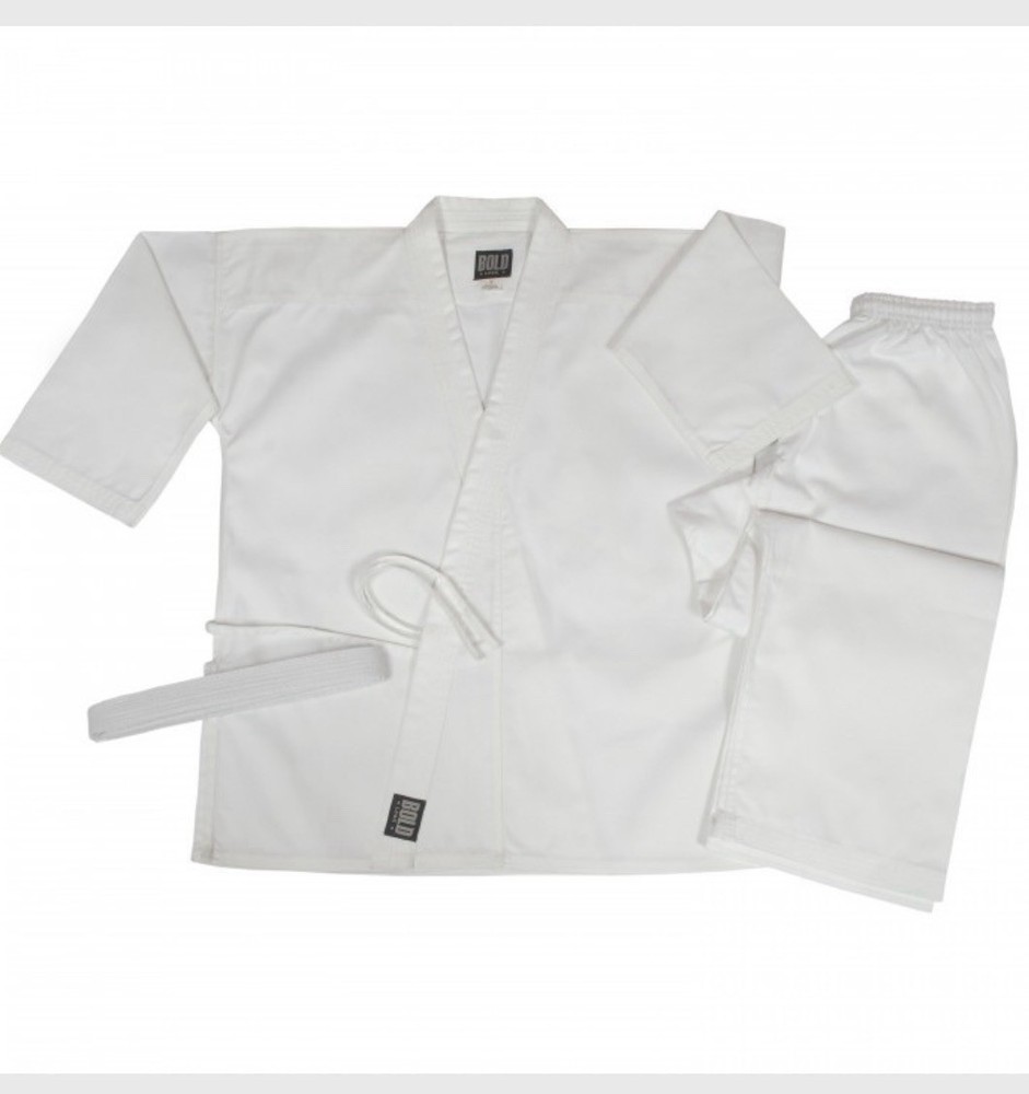 Bold Look 8.5 oz Super-Middleweight Karate Uniform White Big Kids Size 3
