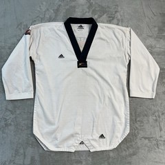 Adidas Taekwondo Korea Uniform Gi Dobok White Black Size 6 200cm WTF Karate