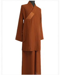 STOCK Buddhist Shaolin Monk Robe Full Set Linen Kung Fu Suit Uniforms Meditation