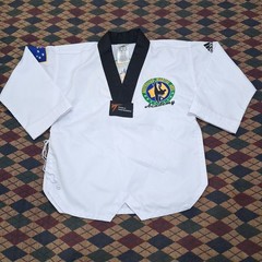 Adidas World Taekwondo Dobok Top Kids Size 120 Australia Martial Arts Logo White