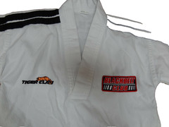 TIGER CLAW BLACKBELT CLUB SIZE 000 WORLD CHAMPION TAE KWON DO KIDS UNIFORM ~