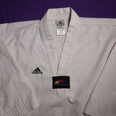 Adidas Gi Top Shirt World Taekwondo Federation Uniform 140cm White