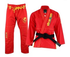 Kids BJJ Gi Red Jiu Jitsu Uniform Martial Arts Training Suit with FREE Belt