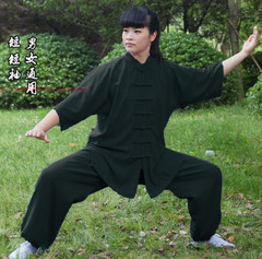 Unisex Cotton Blend Tai Chi Suit Summer martial arts Uniforms Kung Fu Clothing