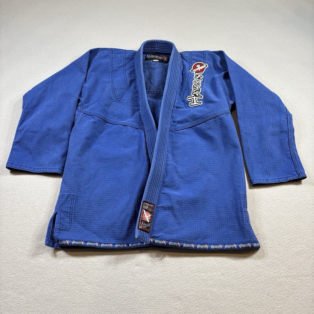 Hayabusa Premium Gi Top Mens A2 Blue Embroidered Logo Front and Back Jiu Jitsu