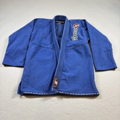 Hayabusa Premium Gi Top Mens A2 Blue Embroidered Logo Front and Back Jiu Jitsu
