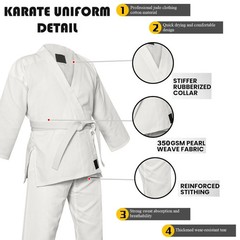Judo Karate Training Suit Martial Arts White Uniform Set For Kids / Adults