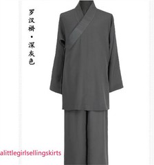 STOCK Buddhist Shaolin Monk Robe Full Set Linen Kung Fu Suit Meditation Uniforms
