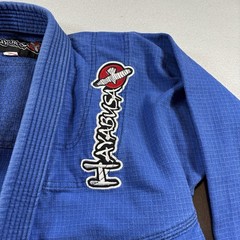 Hayabusa Premium Gi Top Mens A2 Blue Embroidered Logo Front and Back Jiu Jitsu