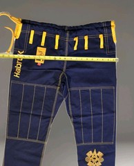Habrok BJJ Gi Pants Navy Yellow Jiu Jitsu Training MMA Adult F1 Female Petite