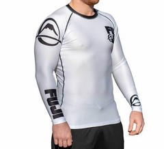 New Big Fuji MMA BJJ Jiu Jitsu LongSleeve Long Sleeve LS Rashguard Rash – White