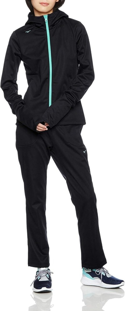 Mizuno Sauna suits Women Weight loss wear top and bottom set Black Mint Green