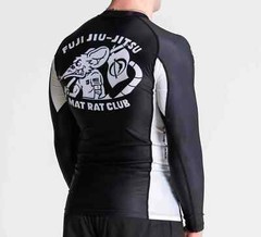 Fuji Mat Rat Flex Lite Mens MMA BJJ Jiu Jitsu Long LongSleeve LS Rashguard Black