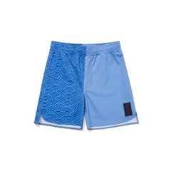 Albino and Preto Origami Blue LS Rash guard MMA Training Short set all size