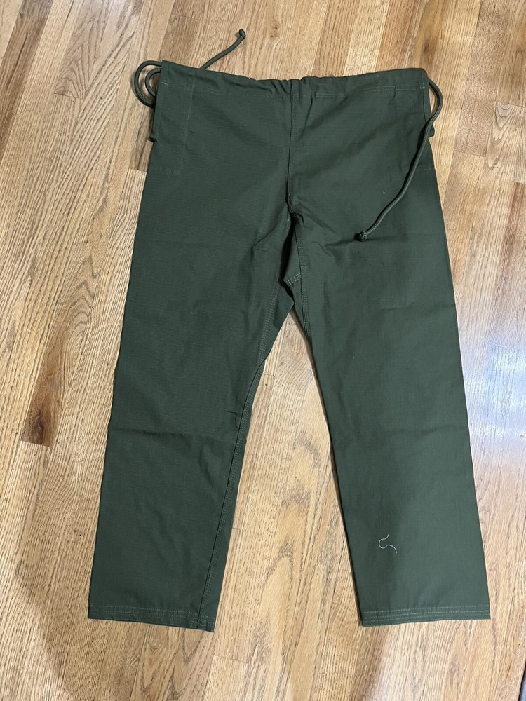 Jiu Jitsu Mens Size A1L Green Pants Drawstring With Belt Loops Marshall Arts New