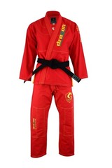 Kids BJJ Gi Red Jiu Jitsu Uniform Martial Arts Training Suit with FREE Belt