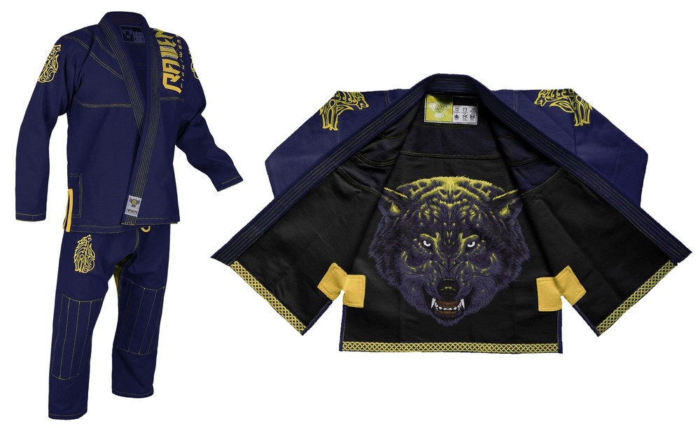 Raven Fightwear Men’s Ulfhedinn Nordic Brazilian Jiu Jitsu Premium BJJ Gi Blue
