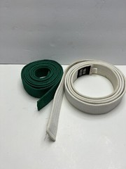 Taekwondo Gi Kids Size 1/150 Blue 2-Piece Used. With 2 Belts Green And White.