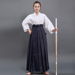 Women Mens Loose Japanese Kendo Suit Aikido Martial Arts Uniform Bule White Robe