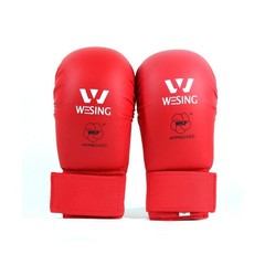 WESING Karate shin and Instep Guard Karate Gloves Approved by WKF red Small