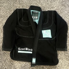 Level Black Worldwide BJJ Jiu-Jitsu Gi Uniform Set Black/Blue A0 Adult Unisex.