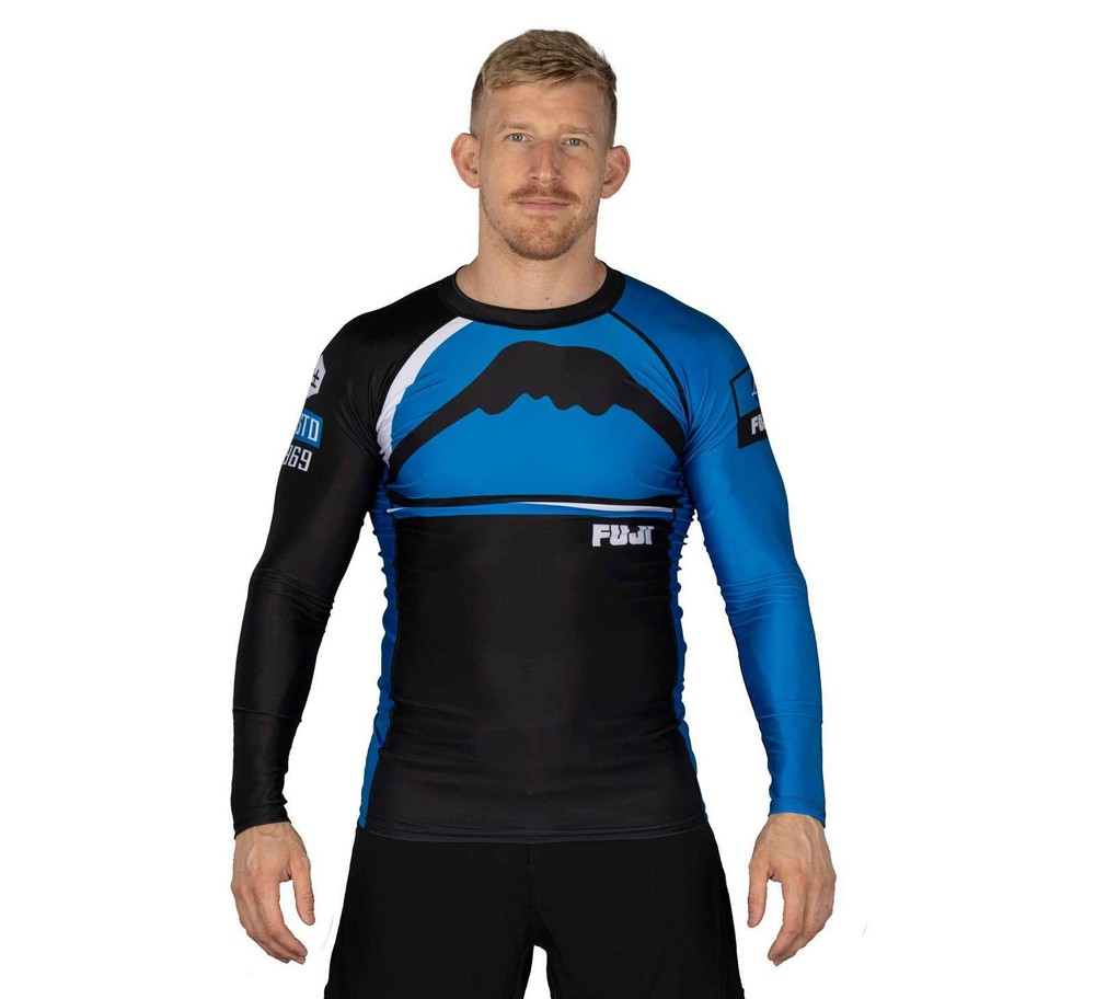 Fuji Mount MMA BJJ Jiu-Jitsu LongSleeve Long Sleeve LS Rashguard – Blue