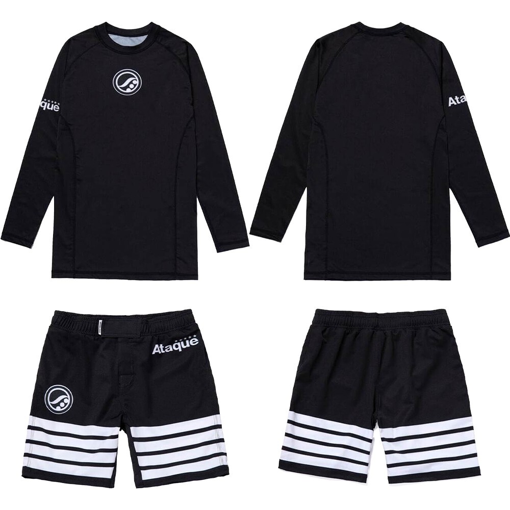 Shoyoroll Batch #109 Ataque Rash Guard LS & Training Fitted Shorts BJJ Jiu Jitsu