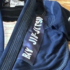 Bay Jiu-Jitsu Gi Jacket Black A0 Embroidered Logo Adult Unisex